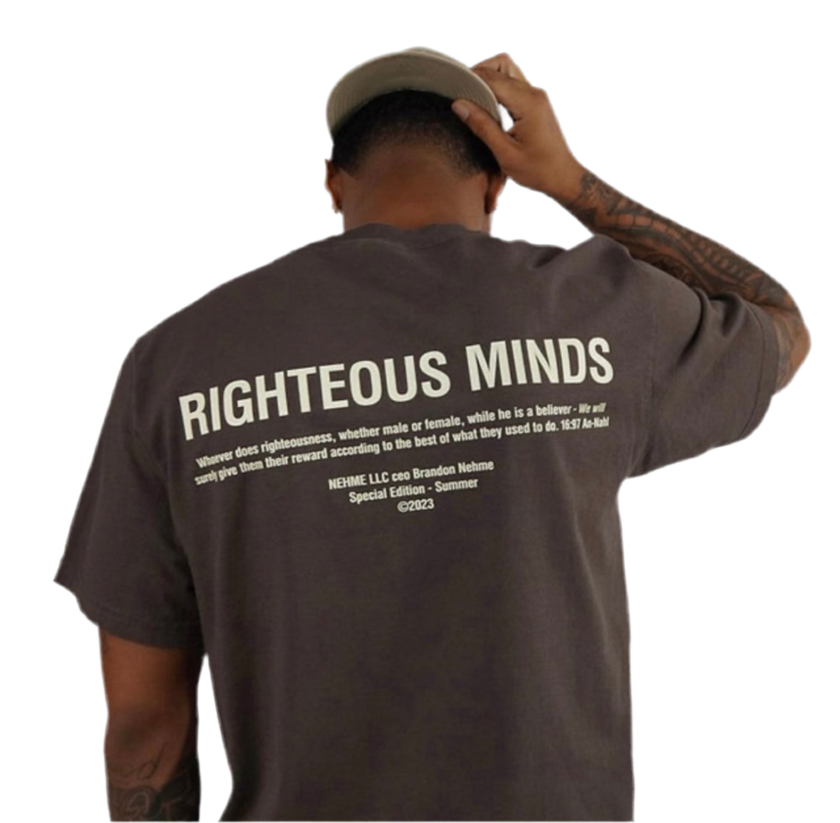 “NEHME de los ANGELES X RIGHTEOUS MINDS” T SHIRT